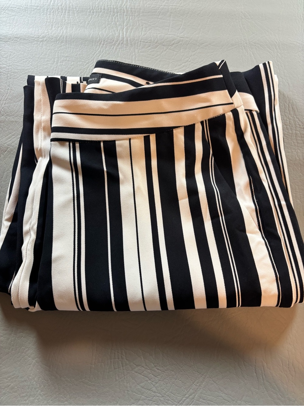 Chico's Black Label Striped Wide Legged Pants Black/White Trousers Size00/US 2